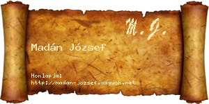 Madán József névjegykártya